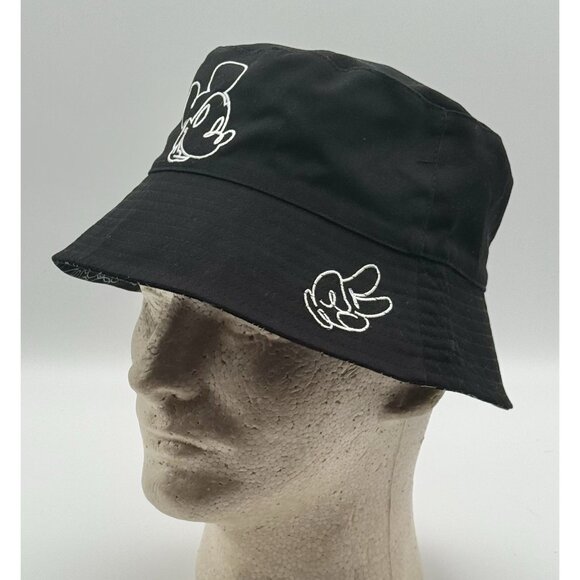 2023 Disney Parks Mickey Mouse Reversible Black Adult Bucket Hat - Picture 2 of 5